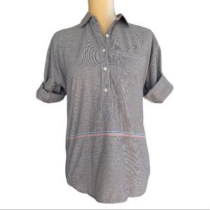 J. CREW Women’s Striped Shirt with 3/4 Sleeves. Size: 0